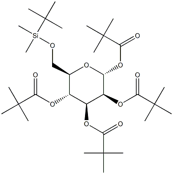 1,2,3,4-Tetra-O-pivaloyl-6-O-(tert-butyldimethylsilyl)-a-D-mannopyranose Structure