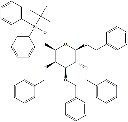 1,2,3,4-Tetra-O-benzyl-6-O-tert-butyldiphenylsilyl-b-D-galactopyranose,,结构式