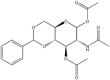 2-乙酰氨基-1,3-二-O-乙酰基-4,6-O-亚苄基-2-脱氧D-D-吡喃葡萄糖,,结构式