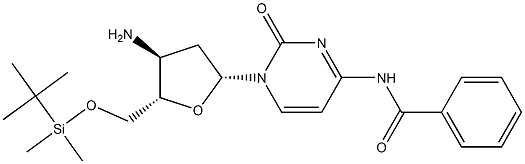 3'-Amino-N4-benzoyl-5'-O-tert-butyldimethylsilyl-2',3'-dideoxycytidine,,结构式