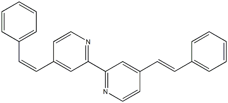 (E/Z)-4,4'-ジスチリル-2,2'-ビピリジン 化学構造式
