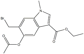 5-Acetyloxy-6-bromomethyl-1-methylindole-3-carboxylic acid ethyl ester Structure