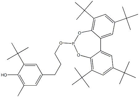 2-(1,1-dimethylethyl)-6-methyl-4-(3-((2,4,8,10-tetrakis(1,1-dimethylethyl)dibenzo[ D,F][1,3,2]dioxaphosphocycloheptan-6-yl)oxy)propyl)phenol Structure