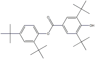 3,5-二叔丁基-4-羟基苯甲酸-2,4-二叔丁基苯基酯 结构式