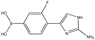 4-(2-amino-1H-imidazol-4-yl)-3-fluorophenylboronic acid 化学構造式