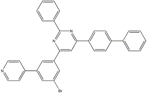 4-(biphenyl-4-yl)-6-(3-bromo-5-(pyridin-4-yl)phenyl)-2-phenylpyrimidine Structure