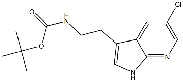 tert-butyl (2-(5-chloro-1H-pyrrolo[2,3-b]pyridin-3-yl)ethyl)carbamate 化学構造式