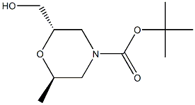 tert-butyl (2S,6R)-2-(hydroxymethyl)-6-methylmorpholine-4-carboxylate Struktur