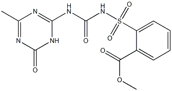 methyl 2-{[(4-methyl-6-oxo-1,6-dihydro-1,3,5-triazin-2-yl)carbamoyl]sulfamoyl}benzoate Structure