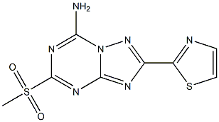 2-(2-噻唑基)-5-(甲砜基)-7-氨基-[1,2,4]三唑并[1,5-A][1,3,5]三嗪, , 结构式