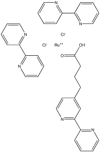 Bis(2,2'-bipyridyl)(4-carboxypropyl-2,2'-bipyridyl)ruthenium(II) dichloride Structure