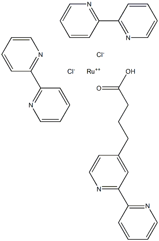 Bis(2,2'-bipyridyl)(4-carboxypropyl-2,2'-bipyridyl)ruthenium(II) dichloride 化学構造式