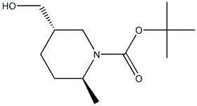 tert-butyl (2S,5S)-5-(hydroxymethyl)-2-methylpiperidine-1-carboxylate 结构式