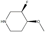(3R,4S)-3-fluoro-4-methoxypiperidine 化学構造式