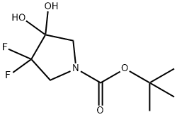 TERT-BUTYL 3,3-DIFLUORO-4,4-DIHYDROXYPYRROLIDINE-1-CARBOXYLATE 化学構造式