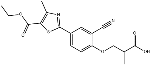 2-[4-(2-Carboxypropoxy)-3-cyanophenyl]-4-methyl-5-thiazolecarboxylic Acid 5-Ethyl Ester,1572503-76-4,结构式