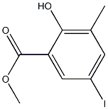 2-Hydroxy-5-iodo-3-methyl-benzoic acid methyl ester 化学構造式