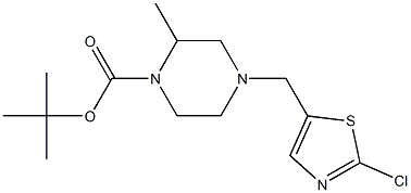 tert-Butyl 4-((2-chlorothiazol-5-yl)methyl)-2-methylpiperazine-1-carboxylate Structure