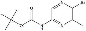 (5-溴-6-甲基吡嗪-2-基)氨基甲酸叔丁酯 结构式