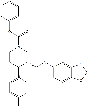 (3R,4S)-phenyl 3-((benzo[d][1,3]dioxol-5-yloxy)methyl)-4-(4- fluorophenyl)piperidine-1-carboxylate Structure