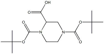 1,4-di-tert-butoxycarbonyl-2-piperazinecarboxylic acid Structure