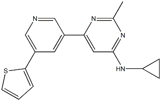N-CYCLOPROPYL-2-METHYL-6-(5-THIEN-2-YLPYRIDIN-3-YL)PYRIMIDIN-4-AMINE 结构式