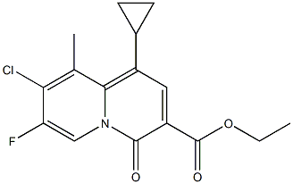 ETHYL 8-CHLORO-1-CYCLOPROPYL-7-FLUORO-4H-9-METHYL-4-OXO-QUINOLIZINE-3-CARBOXYLATE Structure