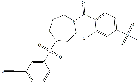 3-((4-[2-CHLORO-4-(METHYLSULFONYL)BENZOYL]-1,4-DIAZEPAN-1-YL)SULFONYL)BENZONITRILE,,结构式
