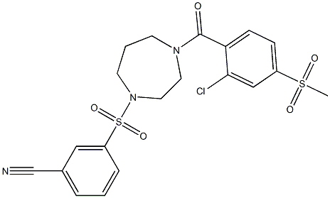 3-((4-[2-CHLORO-4-(METHYLSULFONYL)BENZOYL]-1,4-DIAZEPAN-1-YL)SULFONYL)BENZONITRILE Structure