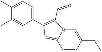 2-(3,4-DIMETHYLPHENYL)-6-ETHYLINDOLIZINE-3-CARBALDEHYDE 化学構造式