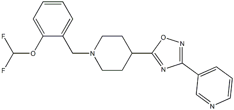3-(5-(1-[2-(DIFLUOROMETHOXY)BENZYL]PIPERIDIN-4-YL)-1,2,4-OXADIAZOL-3-YL)PYRIDINE Struktur