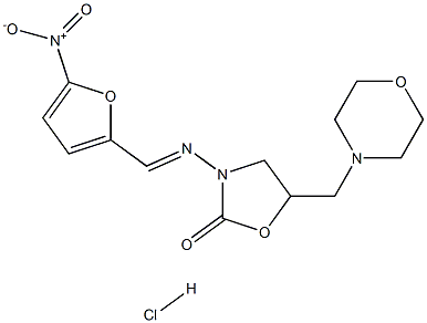 5-(morpholinomethyl)-3-[[(5-nitro-2-furyl)methylene]amino]oxazolidine-2-one hydrochloride Struktur