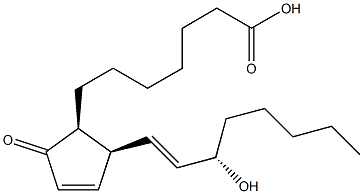 (8β,13E,15S)-15-ヒドロキシ-9-オキソ-10,13-プロスタジエン-1-酸 化学構造式