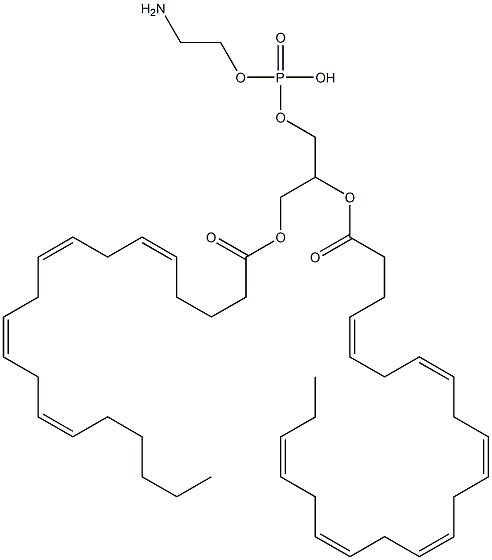 2-aminoethoxy-[2-[(4Z,7Z,10Z,13Z,16Z,19Z)-docosa-4,7,10,13,16,19-hexaenoyl]oxy-3-[(5Z,8Z,11Z,14Z)-icosa-5,8,11,14-tetraenoyl]oxy-propoxy]phosphinic acid,,结构式