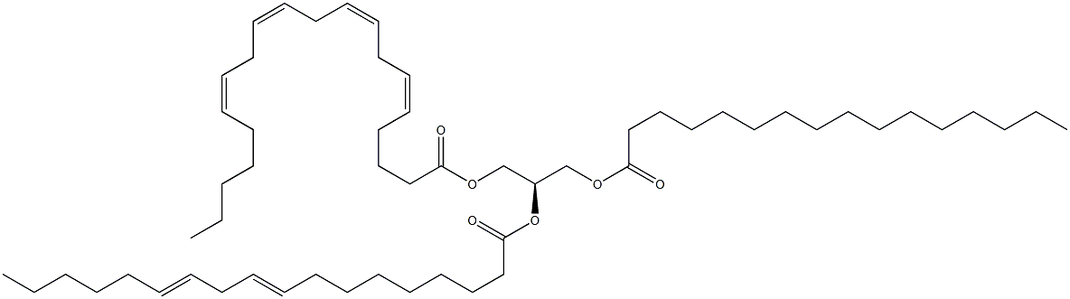 1-hexadecanoyl-2-(9Z,12Z-octadecadienoyl)-3-(5Z,8Z,11Z,14Z-eicosatetraenoyl)-sn-glycerol Struktur