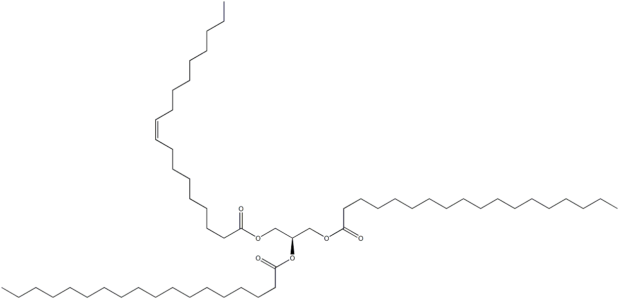 1,2-dioctadecanoyl-3-(9Z-octadecenoyl)-sn-glycerol 结构式