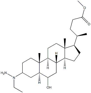methyl 3-(aminoethylamino)-6-hydroxy-5alpha-cholan-24-oate 化学構造式