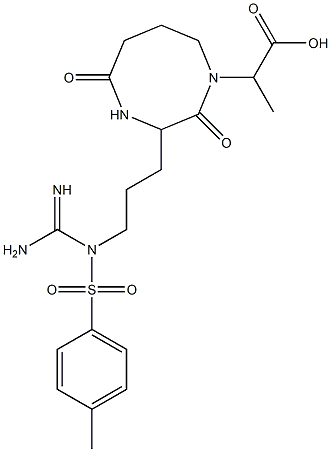 methyl-(2,5-dioxo-3-(3-(tosylguanidino)propyl)-octahydro-1,4-diazocin-1-yl)acetate Structure