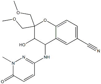  6-cyano-3,4-dihydro-4-((1,6-dihydro-1-methyl-6-oxo-3-pyridazinyl)amino)-2,2-bis(methoxymethyl)-2H-1-benzopyran-3-ol