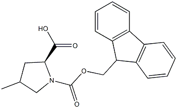 N-(9-fluorenylmethoxycarbonyl)-4-methylproline 化学構造式