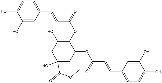 1,3-dihydroxy-4,5-dicaffeoyloxy cyclohexane carboxylic acid methyl ester 化学構造式