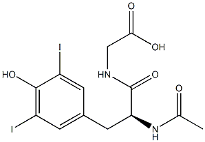 N-acetyl-3,5-diiodotyrosylglycine Struktur