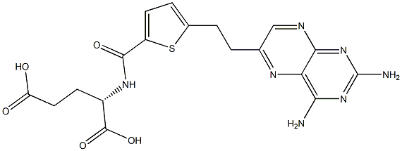 N-((5-(2,4-diamino-6-pteridinyl)ethyl)-2-thenoyl)glutamic acid 化学構造式