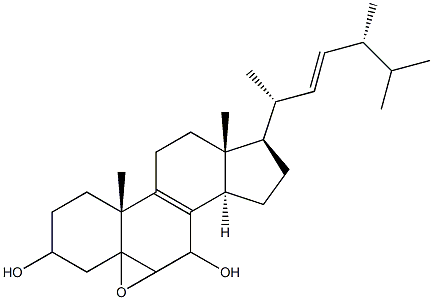 5,6-epoxy-ergosta-8,22-dien-3,7-diol Structure