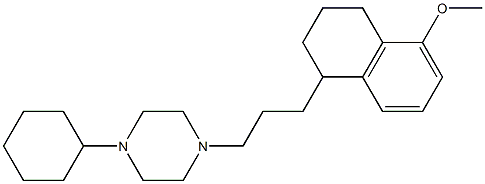 1-cyclohexyl-4-(3-(5-methoxy-1,2,3,4-tetrahydronaphthalen-1-yl)-n-propyl)piperazine 化学構造式