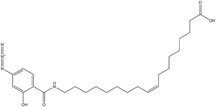 18-(4'-azido-2'-hydroxybenzoylamino)-oleic acid 化学構造式