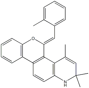 1,2-dihydro-5-(2-methylbenzylidene)-2,2,4-trimethyl-5H-chromeno(3,4-f)quinoline 化学構造式