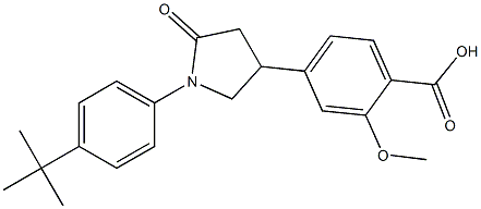 4-(1-(4-tert-butylphenyl)-2-oxopyrrolidine-4-yl)methyloxybenzoic acid Structure