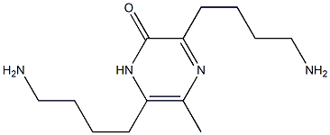 3,6-bis(4-aminobutyl)-5-methyl-2(1H)-pyrazinone Struktur