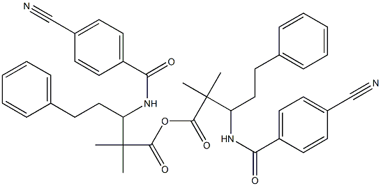 2,2-dimethyl-3-(N-4-cyanobenzoyl)amino-5-phenyl pentanoic anhydride 化学構造式